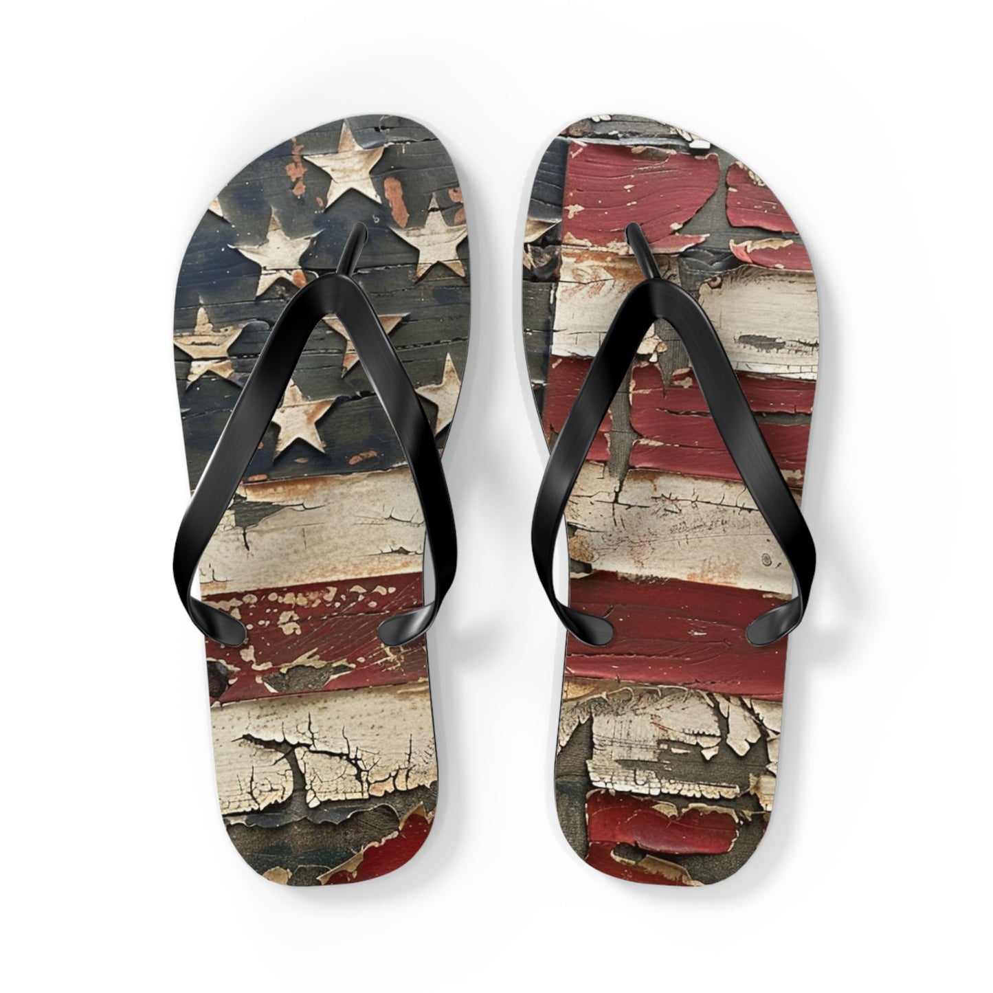 Distressed American Flag Flip-Flops