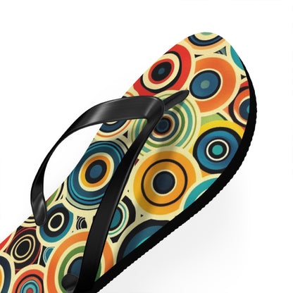 Abstract Decorative Circles Pattern Flip-Flops