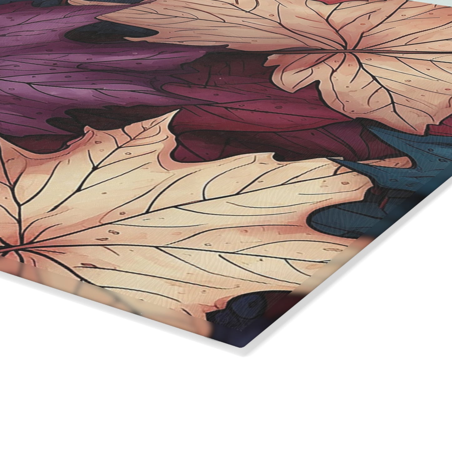 Autumn Floral Glass Cutting Board