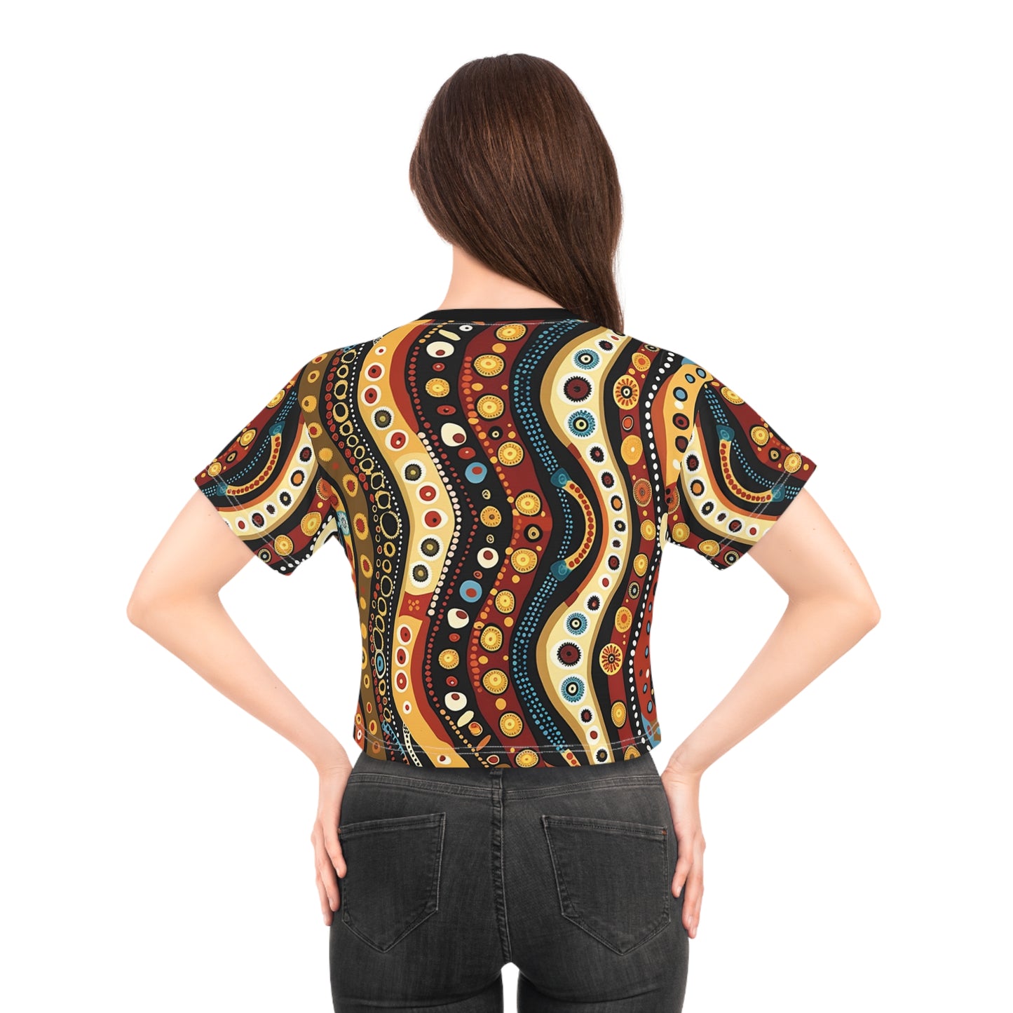 Aboriginal Art (AOP) Crop Tee