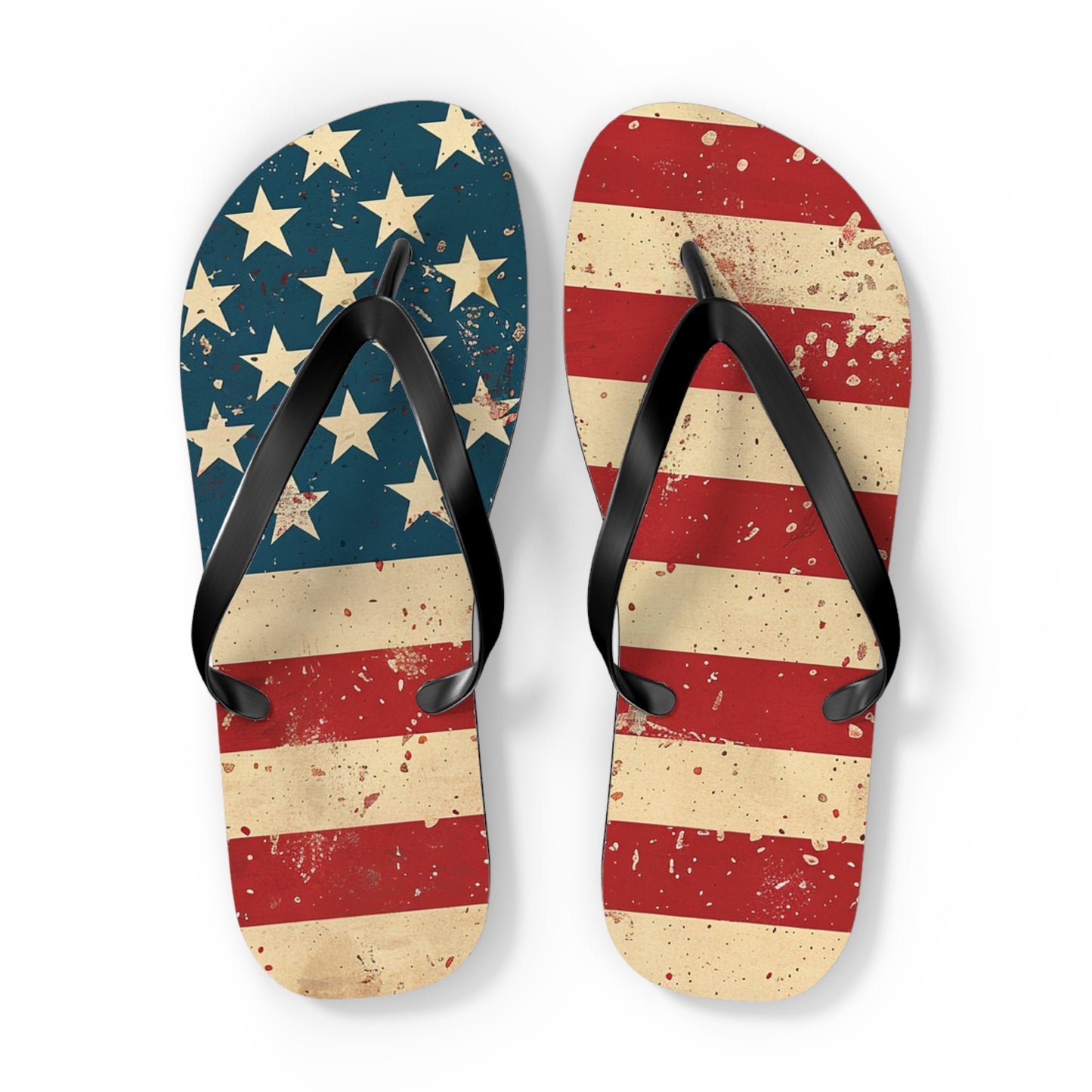 Distressed American Flag Flip-Flops