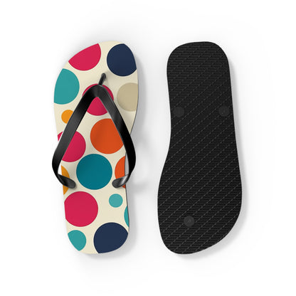 Colorful Polka Dot Pattern Flip-Flops