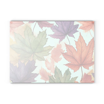 Autumn Floral Glass Cutting Board