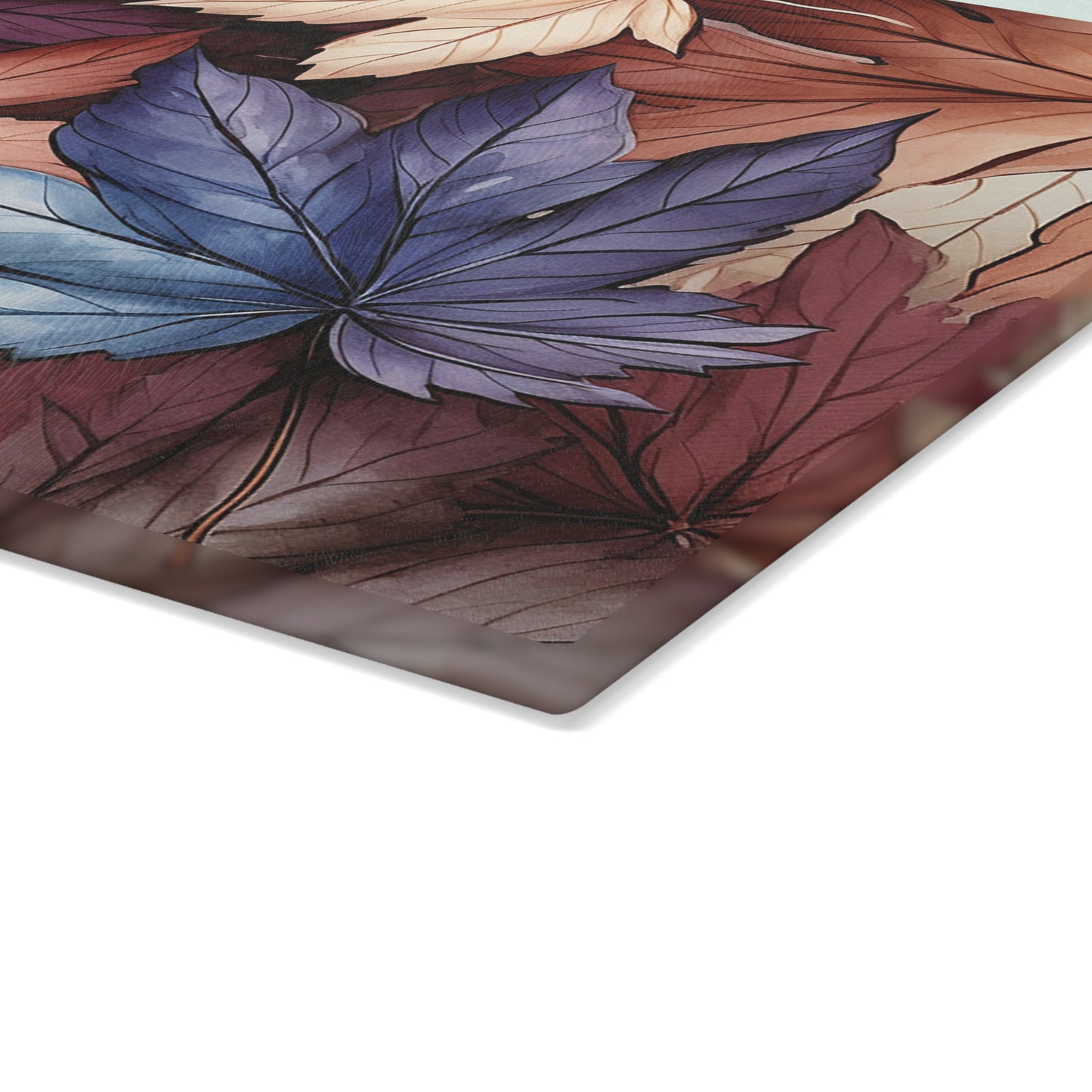 Autumn Floral Glass Cutting Board