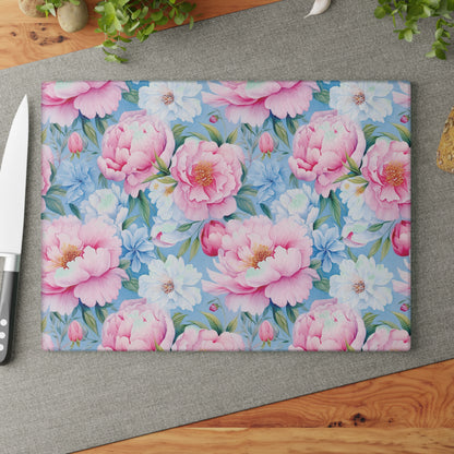 Floral Glass Cutting Board