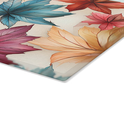 Autumn Floral Glass Cutting Board