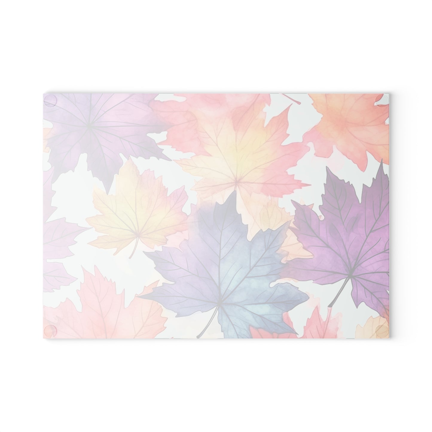 Autumn Floral Glass Cutting Board