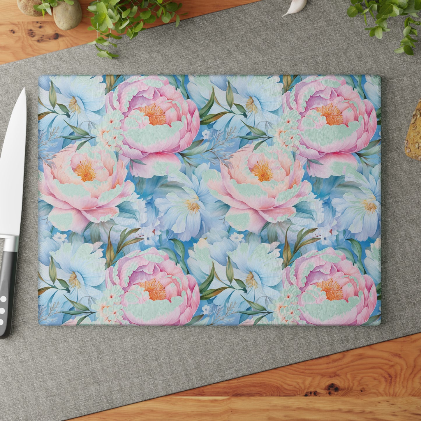 Floral Glass Cutting Board