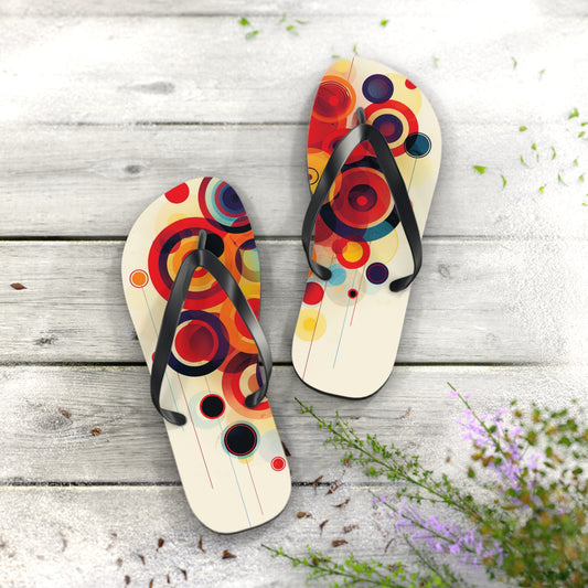 Abstract Decorative Circles  Flip-Flops