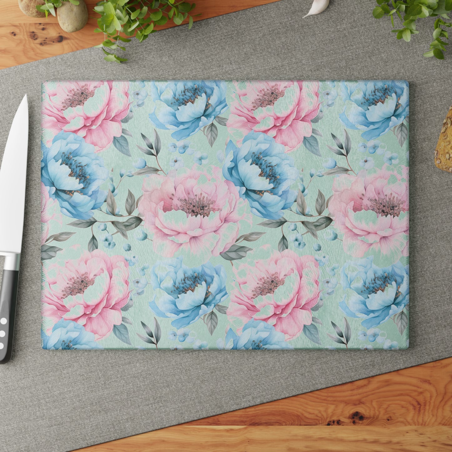 Floral Glass Cutting Board