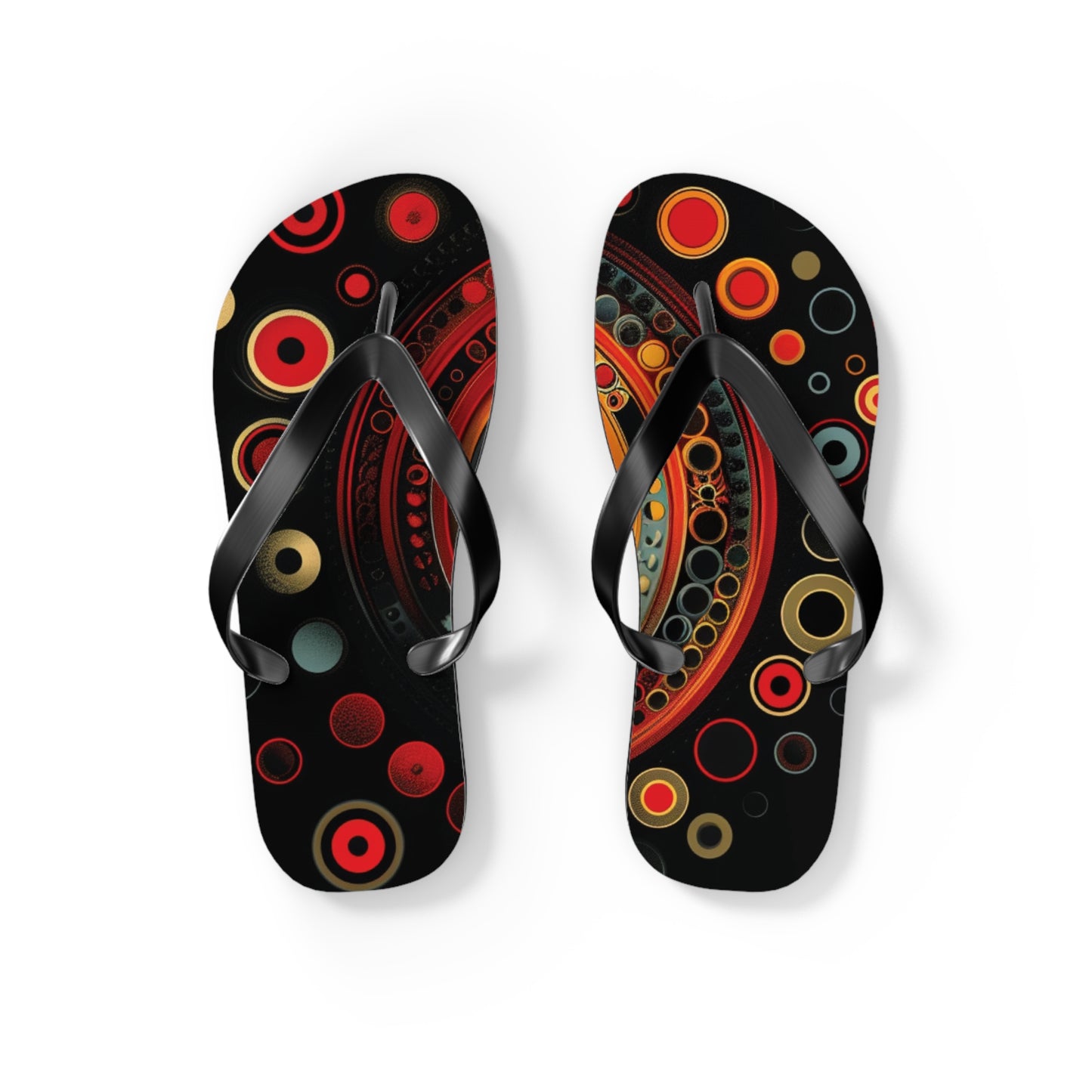 Abstract Decorative Circles  Flip-Flops