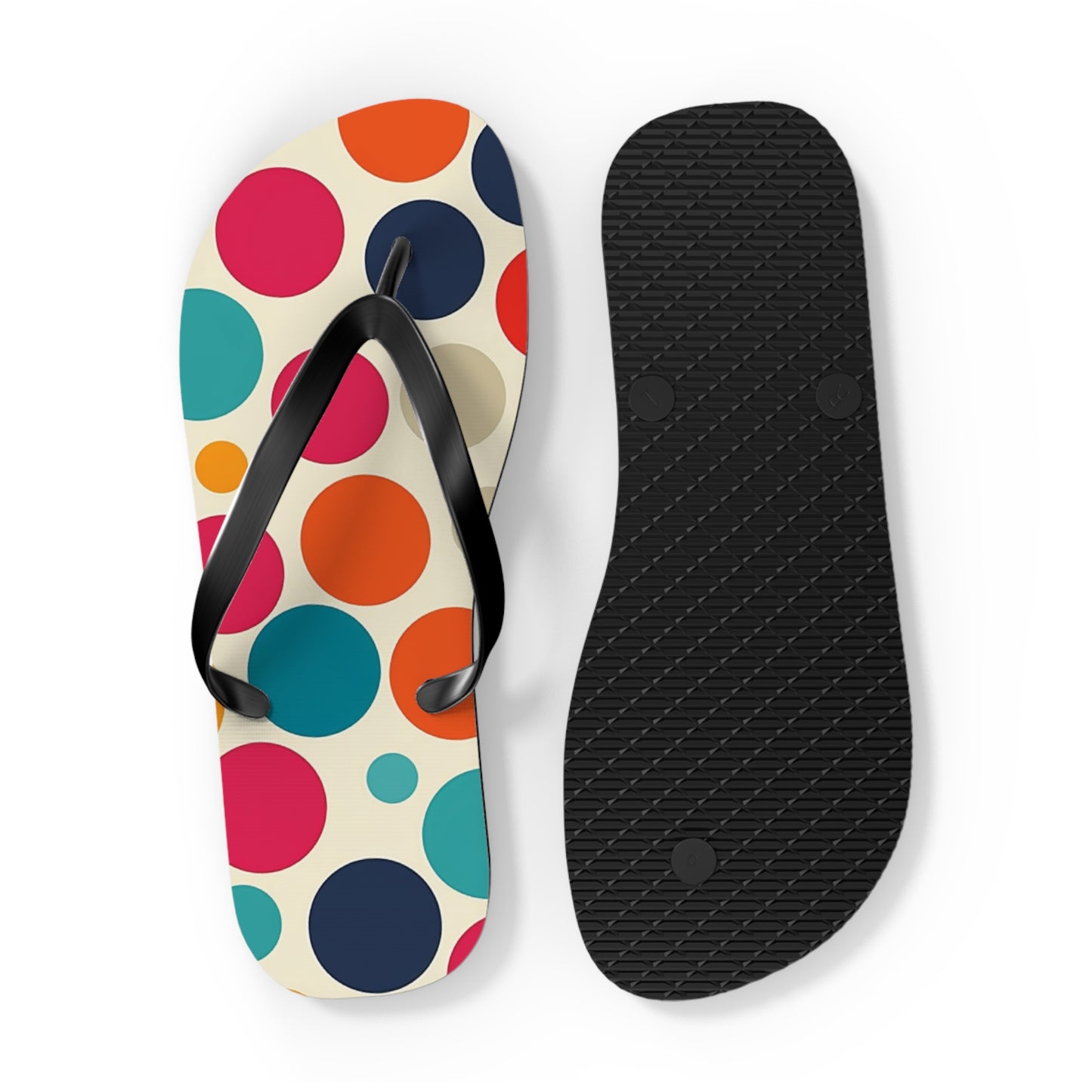 Colorful Polka Dot Pattern Flip-Flops