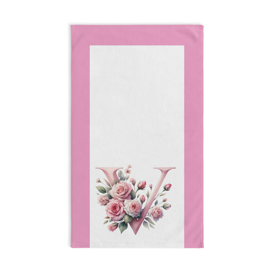 Alphabet Flowers Bathroom Hand Towel