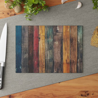 Wooden Print Glass Cutting Board