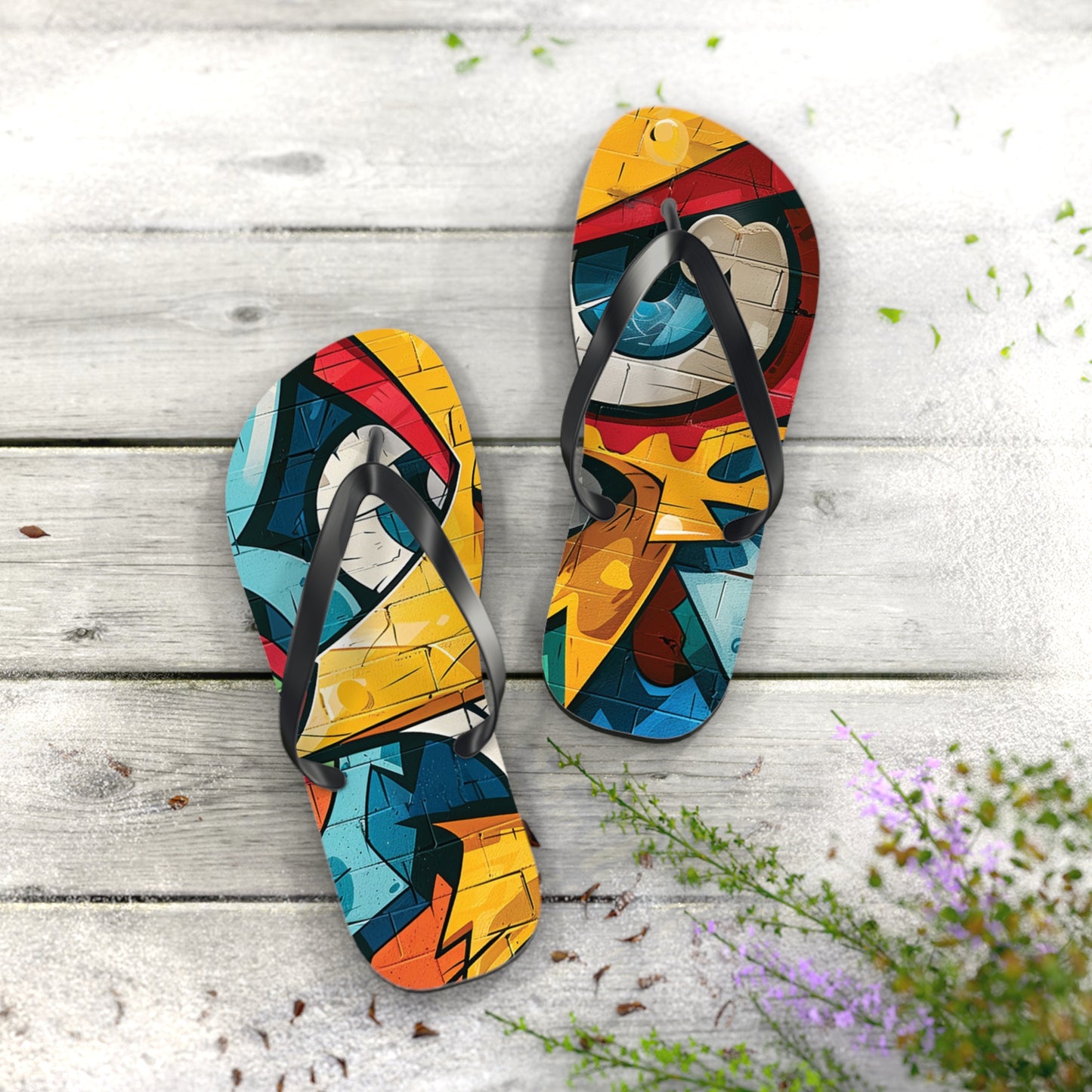 Graffiti Theme Flip-Flops