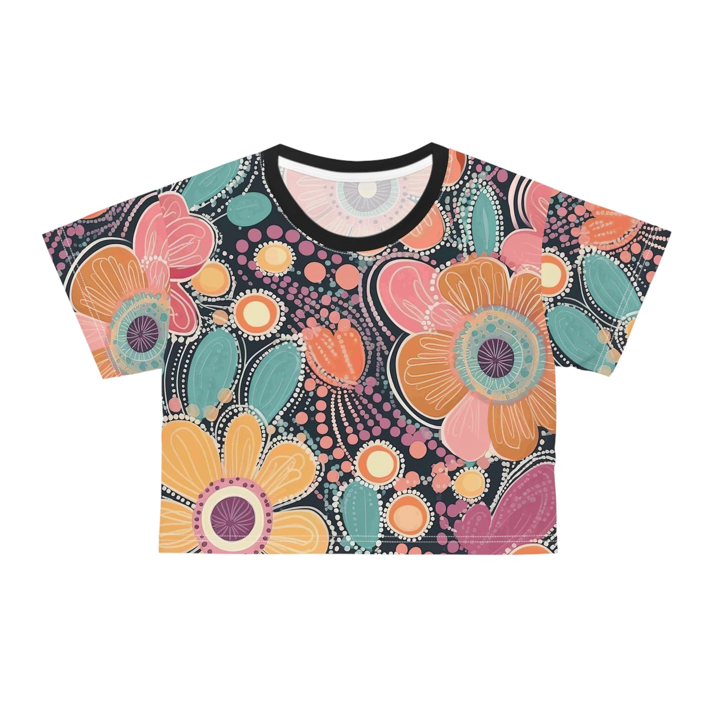 Aboriginal Flower Pattern (AOP) Crop Tee