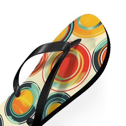 Abstract Decorative Circles Pattern  Flip-Flops