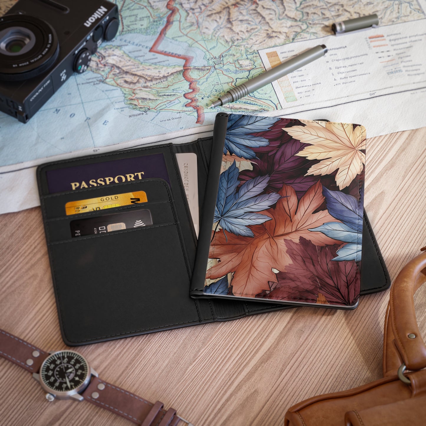 Autumn Flowers Passport Cover