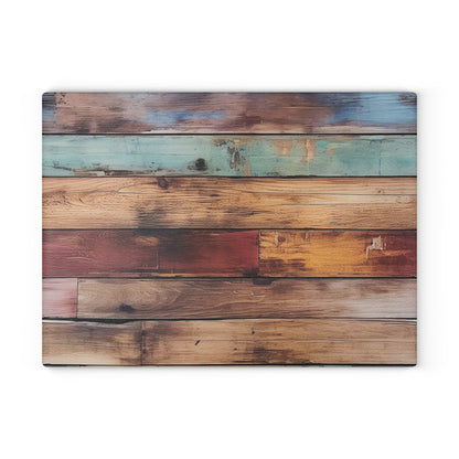 Wooden Print Glass Cutting Board