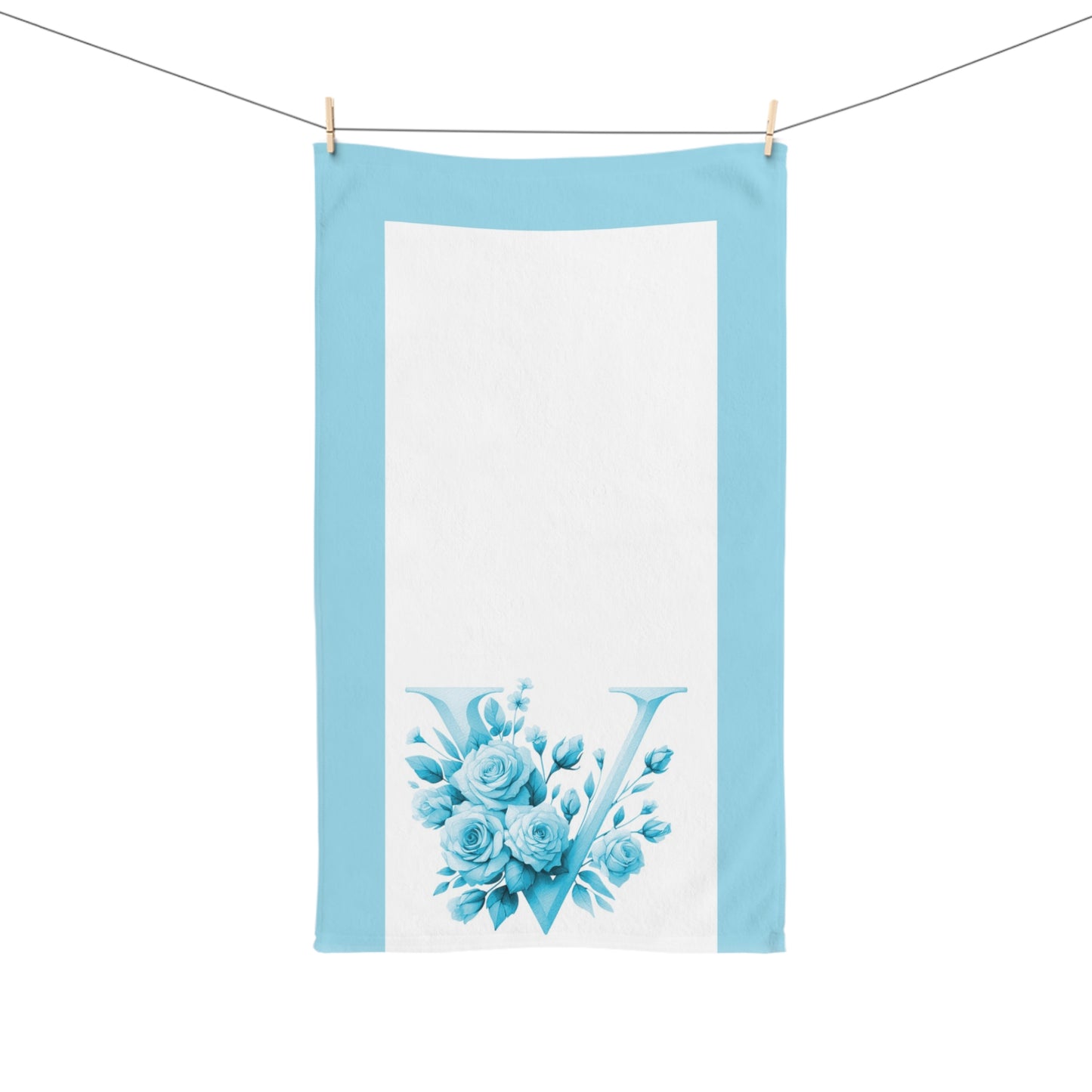 Alphabet Flowers Bathroom Hand Towel