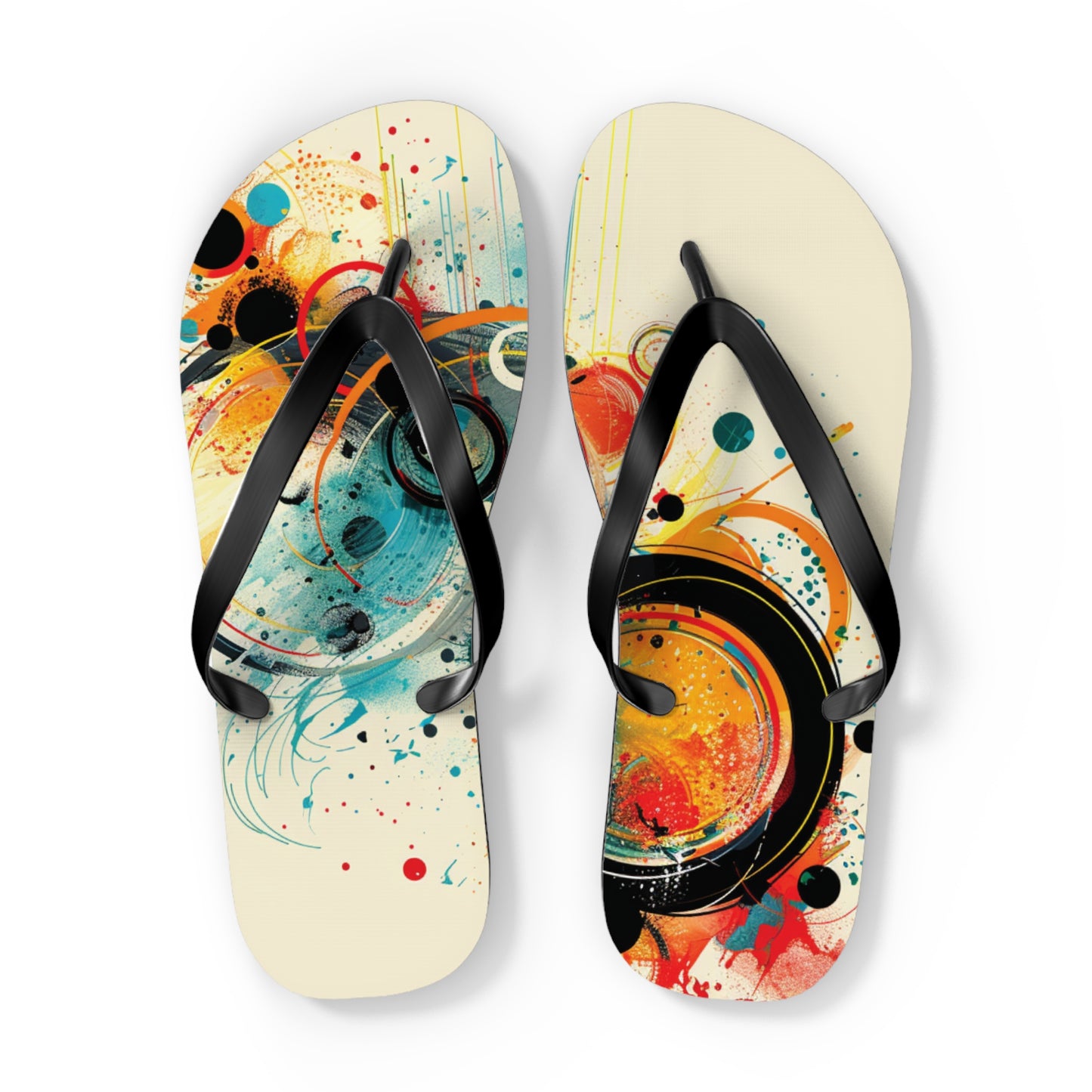 Abstract Decorative Circles  Flip-Flops