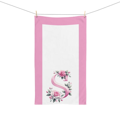 Alphabet Flowers Bathroom Hand Towel