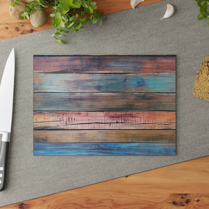 Wooden Print Glass Cutting Board