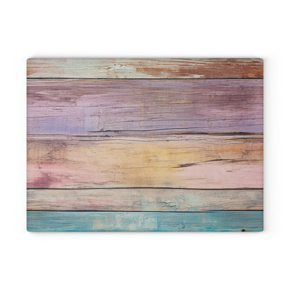 Wooden Print Glass Cutting Board