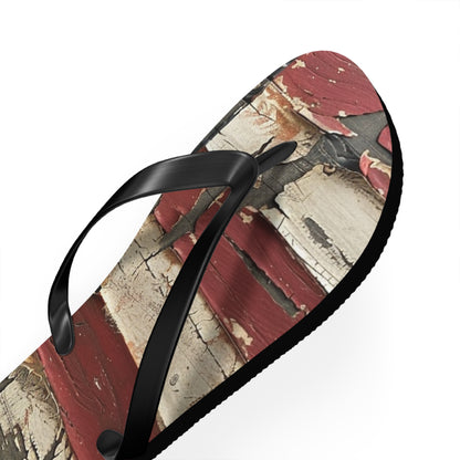 Distressed American Flag Flip-Flops