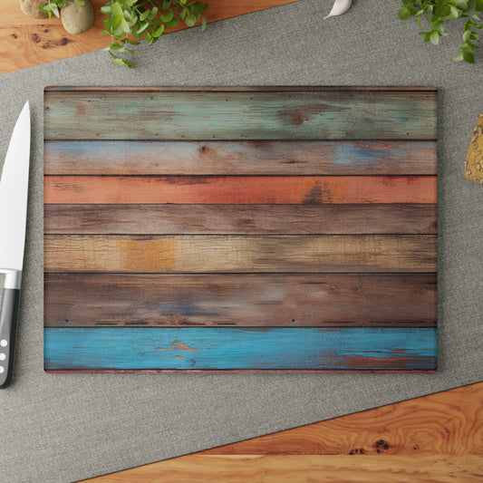 Wooden Print Glass Cutting Board