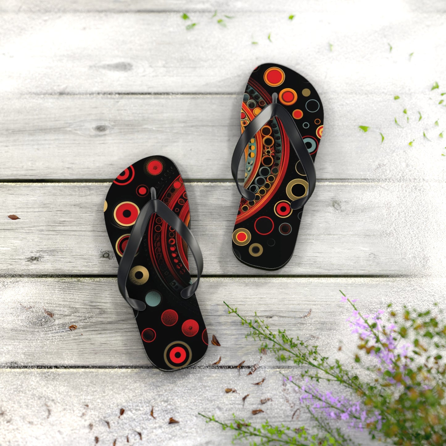 Abstract Decorative Circles  Flip-Flops