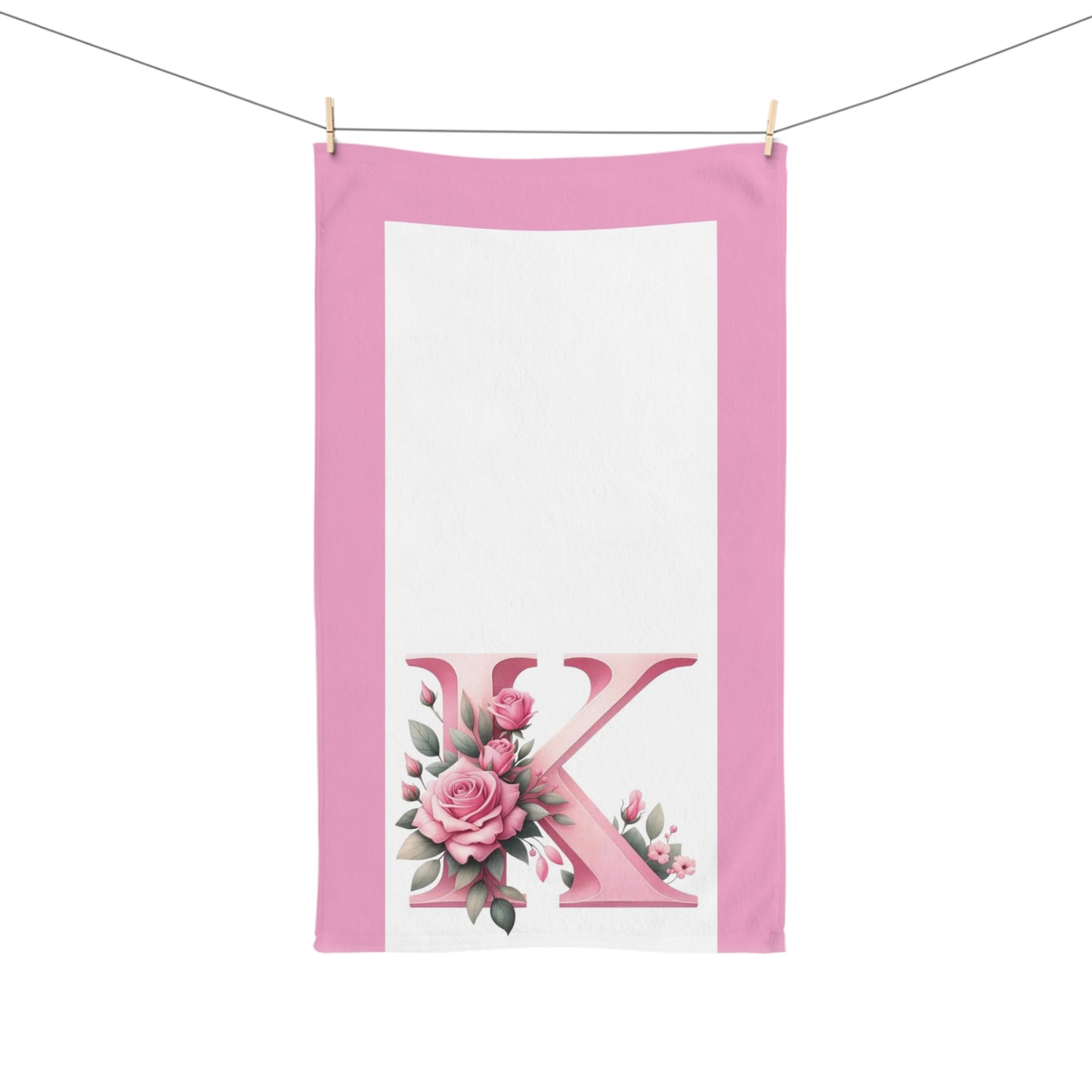 Alphabet Flowers Bathroom Hand Towel