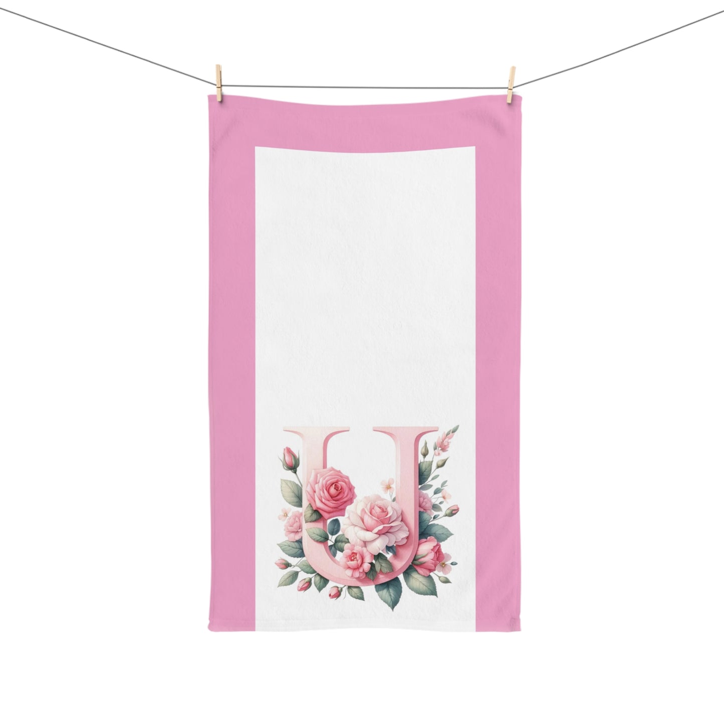 Alphabet Flowers Bathroom Hand Towel