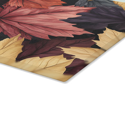 Autumn Floral Glass Cutting Board