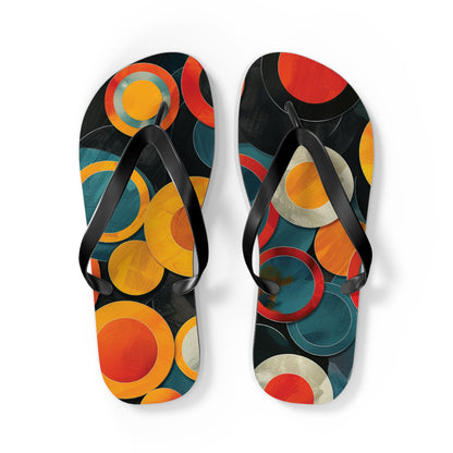 Abstract Decorative Circles Pattern Flip-Flops