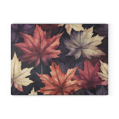 Autumn Floral Glass Cutting Board