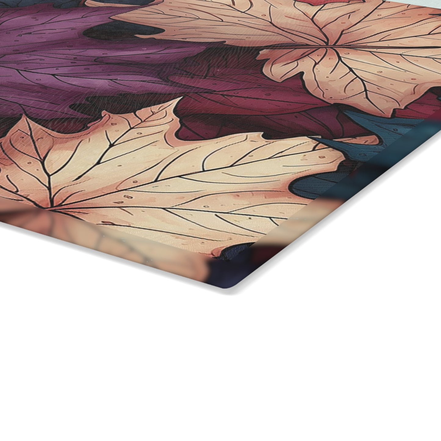 Autumn Floral Glass Cutting Board