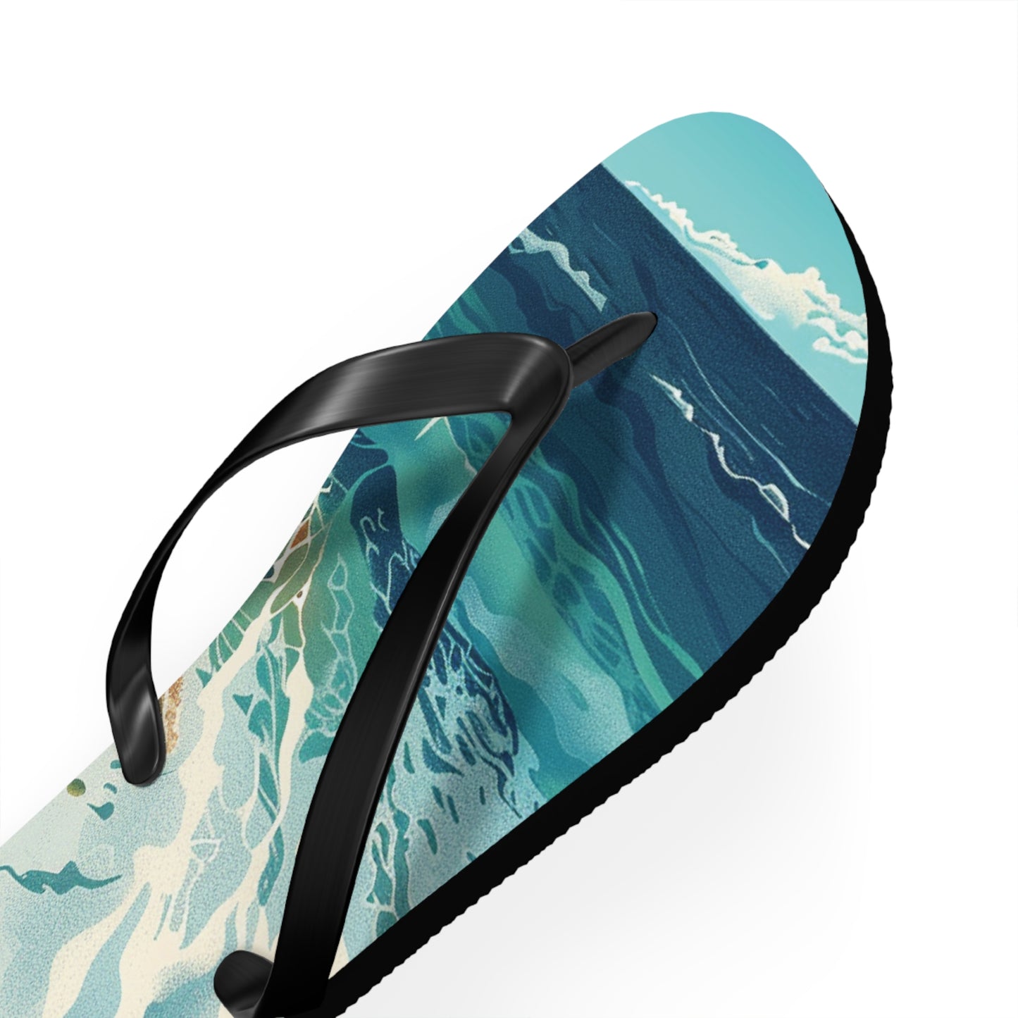 Sand Shore Ocean Waves Flip-Flops