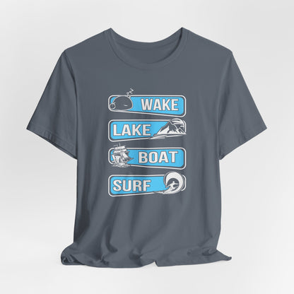 Wake, Lake, Boat, Surf