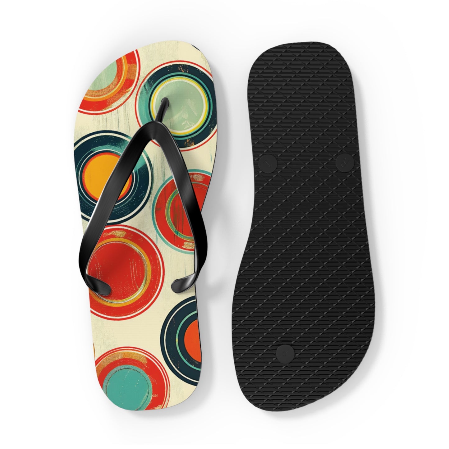 Abstract Decorative Circles Pattern  Flip-Flops