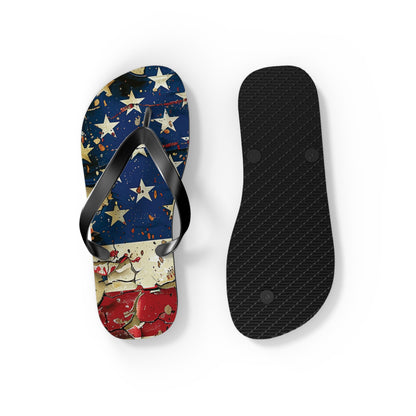 Distressed American Flag Flip-Flops