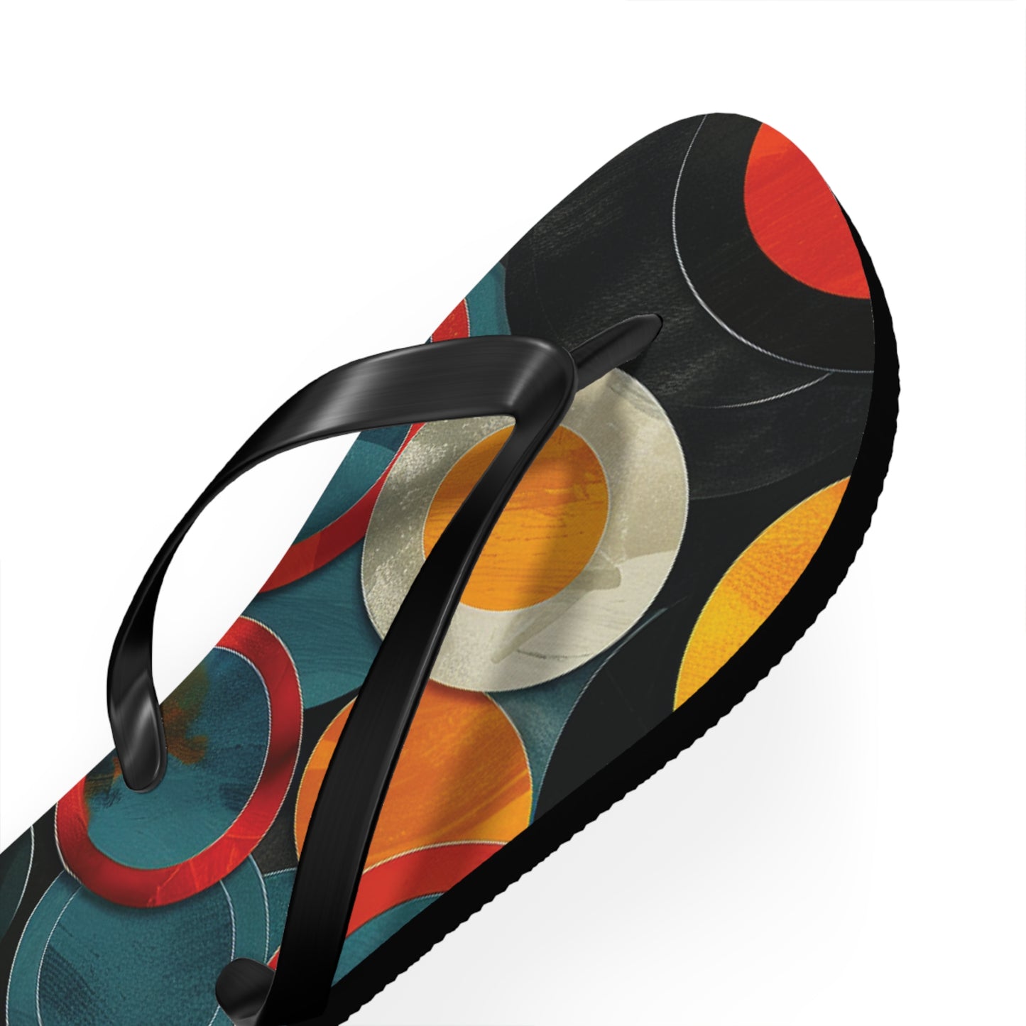 Abstract Decorative Circles Pattern Flip-Flops