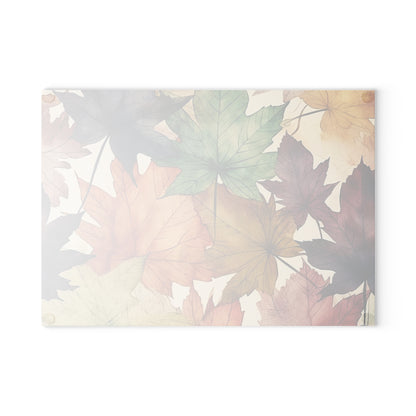 Autumn Floral Glass Cutting Board