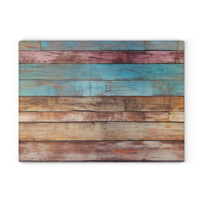 Wooden Print Glass Cutting Board