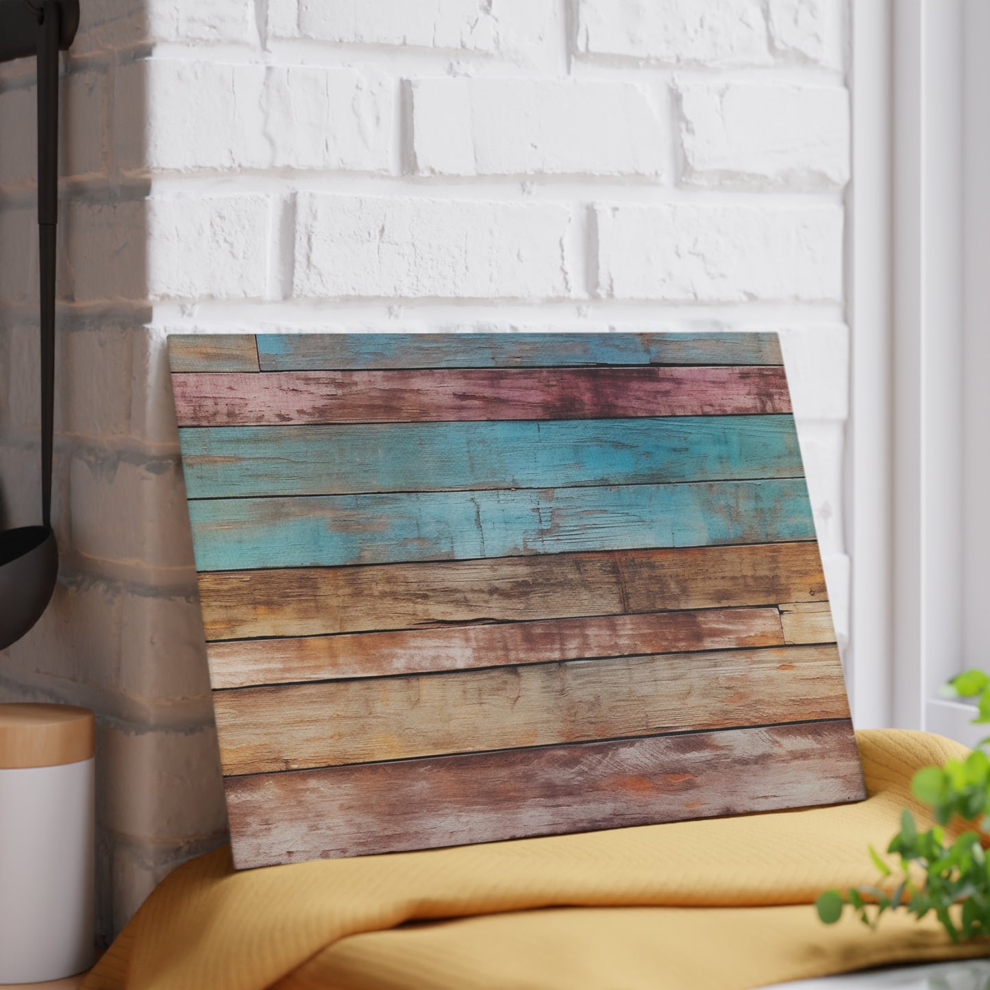 Wooden Print Glass Cutting Board