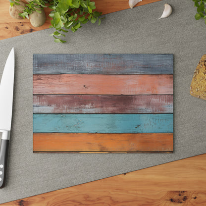 Wooden Print Glass Cutting Board