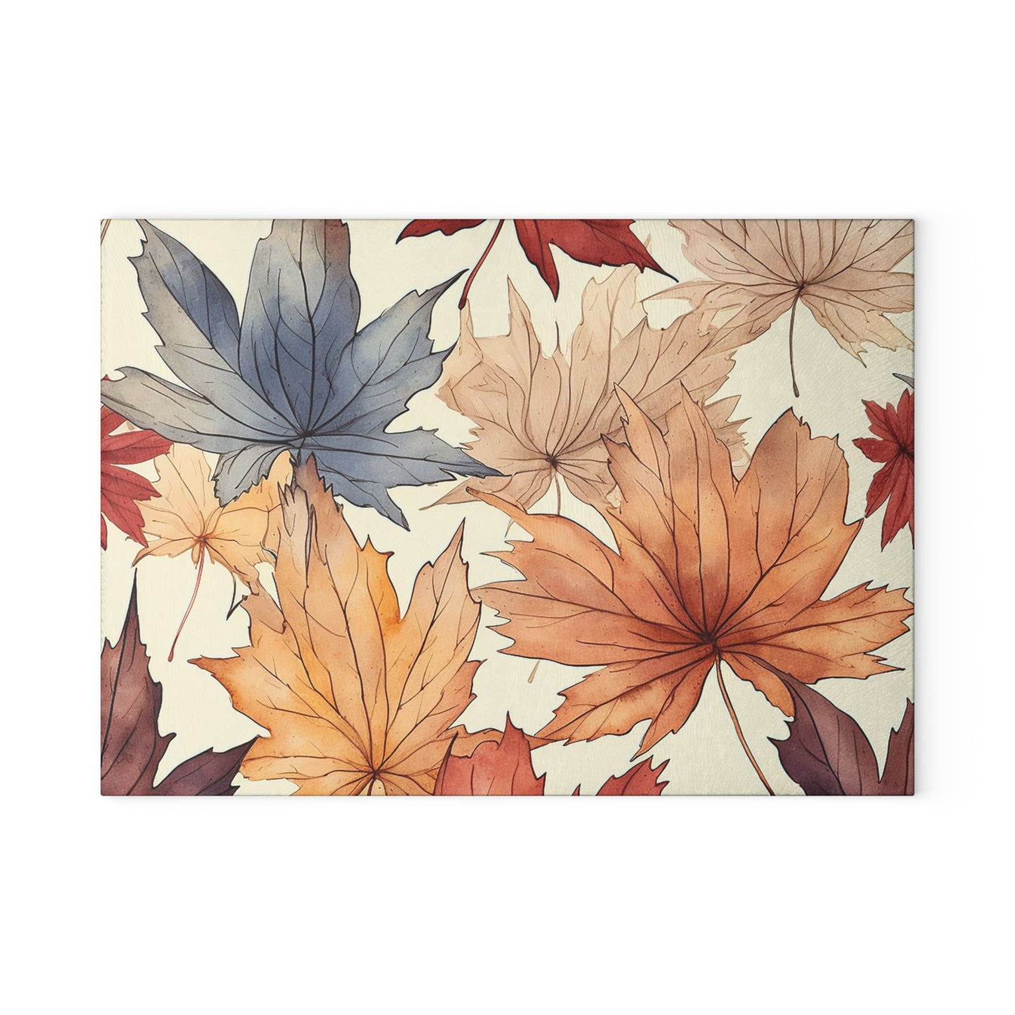 Autumn Floral Glass Cutting Board