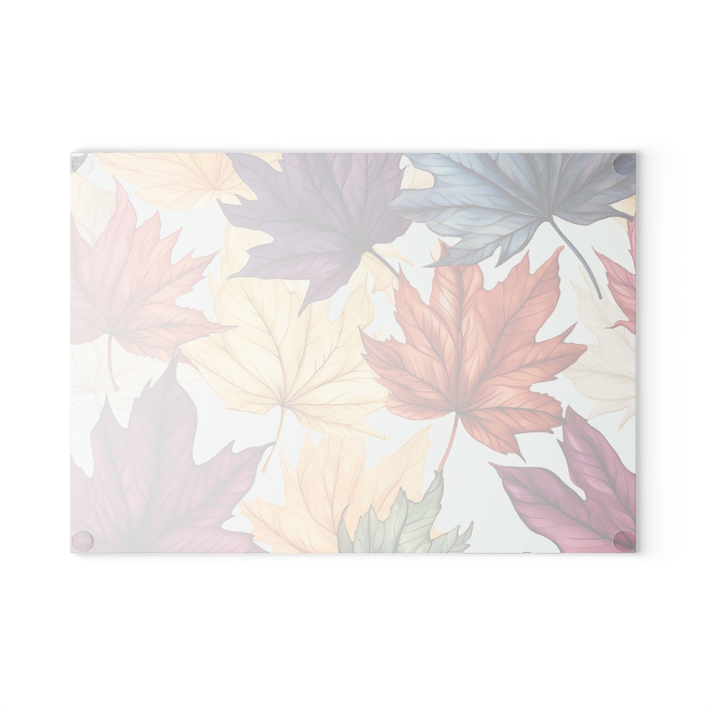 Autumn Floral Glass Cutting Board