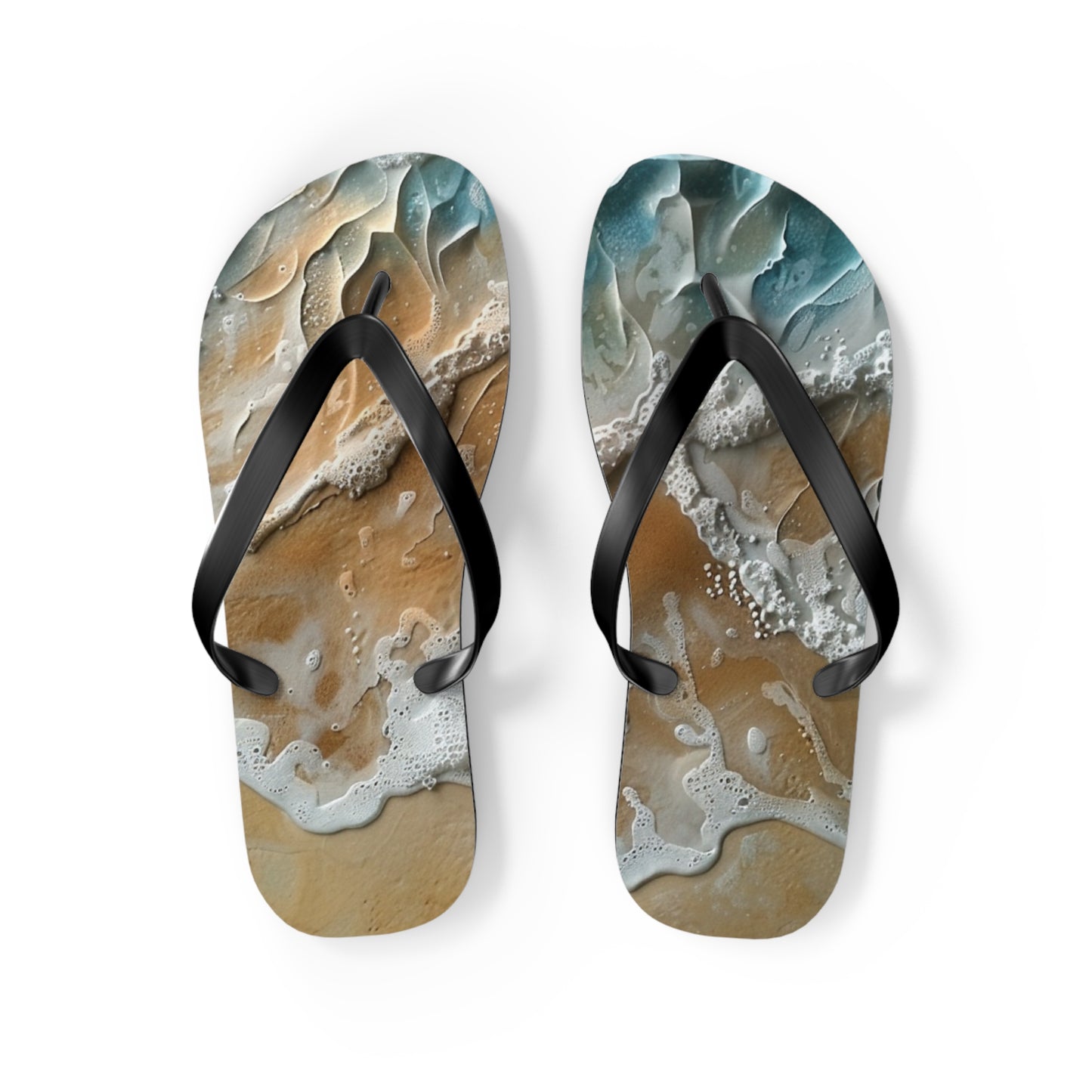 Sand Shore Ocean Waves Flip-Flops