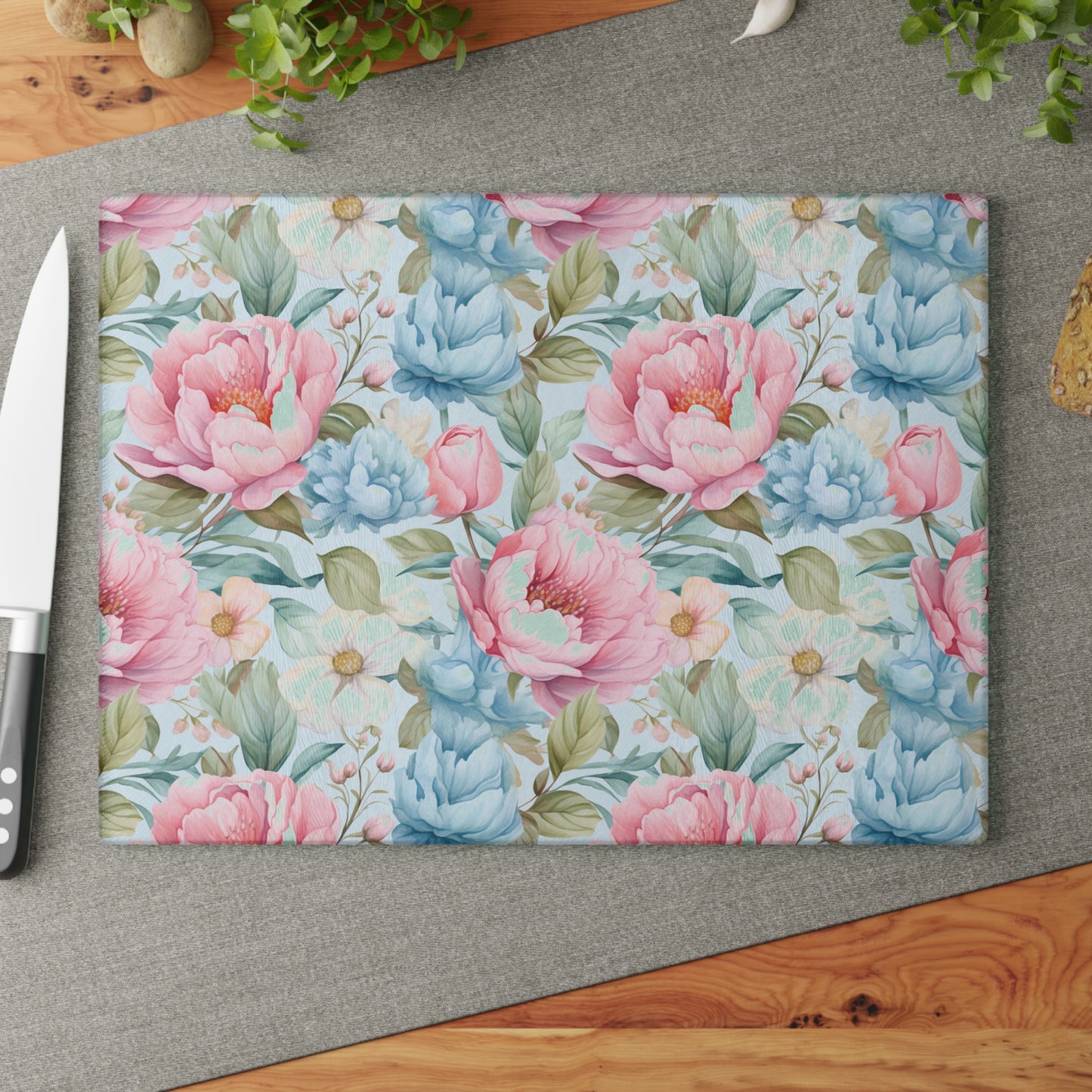 Floral Glass Cutting Board